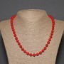 Natural Coral Necklace, Smooth Ball, Diameter 9mm+-, Length 45cm+