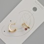 Xuping Ear Cuff with Red Crystal and White Rhinestones, Diameter 11.5x5.5mm+- 18K Gold Plated