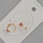 Xuping Ear Cuff with Red Crystal and White Rhinestones, Diameter 13x5mm+- 18K Gold Plated