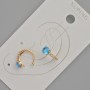 Xuping Ear Cuff with Blue Crystal and White Rhinestones, Diameter 13x5mm+- 18K Gold Plated