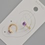 Xuping Ear Cuff with Purple Crystal and White Rhinestones, Diameter 13x5mm+- 18K Gold Plated