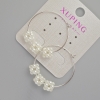 Xuping Hoop Earrings with White Beads, Thickness 0.7mm+-, Diameter 29mm+- Rhodium