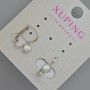 Xuping Earrings, Diameter 5mm+-, Length 15mm+- Rhodium