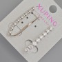 Xuping Earrings with White Crystals, Diameter 32x4mm+-, Rhodium Plating
