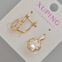Xuping Earrings with White Crystal, Diameter 19x11mm+-, 18K Gold Plating