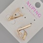 Xuping Earrings with White Rhinestones, Diameter 19x15mm +/- 18K Gold Plating