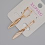 Xuping Earrings with White Rhinestones, Diameter 25.5x6mm +/-, Length 43mm +/- 18K Gold Plating