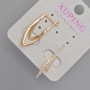 Xuping Earrings with White Rhinestones, Diameter 28x4.5mm+-, 18K Gold Plating