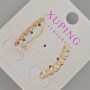 Xuping "Hearts" Earrings with White Rhinestones, Diameter 22x4mm+-, No Clasp, 18K Gold Plating