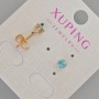 Xuping Stud Earrings with Blue Crystal, Diameter 5mm+/- 18K Gold Plated