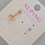 Xuping Stud Earrings with Blue Crystal, Diameter 4mm+/- 18K Gold Plated