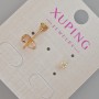Xuping Stud Earrings with Yellow Crystal, Diameter 4mm+/- 18K Gold Plating