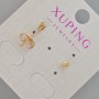 Xuping Stud Earrings with Yellow Crystal, Diameter 4mm+/- 18K Gold Plating