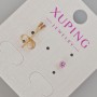 Xuping Stud Earrings with Purple Crystal, Diameter 4mm+/- 18K Gold Plating