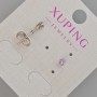 Xuping Stud Earrings with Purple Crystal, diameter 3.5mm+- Rhodium