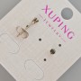 Xuping Stud Earrings with Black Crystal, diameter 3.5mm+- Rhodium