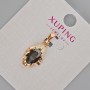 Xuping Pendant with Black Crystal, diameter 24x11mm+- 18K Gold Plating