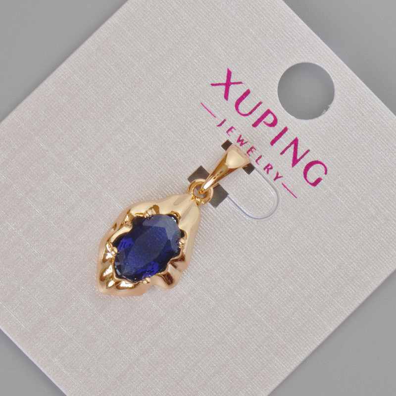 Xuping Pendant with Blue Crystal, diameter 24x11mm+- 18K Gold Plating