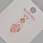 Xuping Pendant with Pink Crystal, diameter 24x11mm+- 18K Gold Plating
