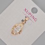 Xuping Pendant with White Crystal, diameter 24x11mm+/- 18K Gold Plating