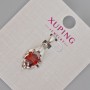 Xuping Pendant with Red Crystal, diameter 24x11mm+/- Rhodium