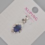Xuping Pendant with Blue Crystal, diameter 24x11mm+/- Rhodium