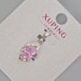 Xuping Pendant with Pink Crystal, diameter 24x11mm+/- Rhodium