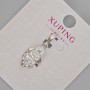 Xuping Pendant with White Crystal, diameter 24x11mm+/- Rhodium