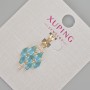 Xuping Pendant with Sky-Blue Crystals and White Rhinestones, diameter 26x12mm+/- 18K Gold Plating