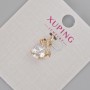 Xuping Pendant with White Crystal and Rhinestones, diameter 16x10mm+/- 18K Gold Plating