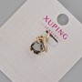 Xuping Pendant with Black Crystal and White Rhinestones, Diameter 16x10mm +/- 18K Gold Plated