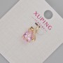 Xuping Pendant with Pink Crystal and White Rhinestones, Diameter 16x10mm +/- 18K Gold Plated