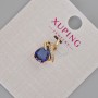 Xuping Pendant with Blue Crystal and White Rhinestones, diameter 16x10mm+/- 18K Gold Plating
