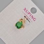 Xuping Pendant with Green Crystal and White Rhinestones, diameter 16x10mm+/- 18K Gold Plating