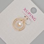 Xuping Pendant with White Rhinestones and Crystal, Diameter 19x14mm+/- 18K Gold Plated