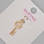 Xuping "Key" Pendant with White Rhinestones, Diameter 26x8mm+/- 18K Gold Plated