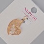 Xuping "Mother and Baby" Pendant with White Rhinestones, Diameter 27x17mm+/- 18K Gold Plated