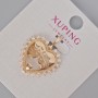 Xuping "Heart" Pendant with White Rhinestones, Diameter 24x21mm+/- 18K Gold Plated