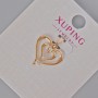 Xuping Pendant "Heart" with White Rhinestones, 19x16mm+- 18K Gold Plated