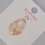 Xuping Pendant "Heart Lock" with White Rhinestones, 24x15mm+- 18K Gold Plated