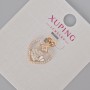 Xuping "Heart" Pendant with White Rhinestones and White Enamel, Diameter 18x14mm+/-, 18K Gold Plated