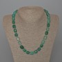 Lime Green Agate Necklace, Natural Stone Bar Beads, Diameter 9x12mm+/-, Length 49cm+