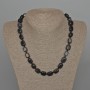 Necklace Agate Black Natural Stone Bar, diameter 9x12mm+/-, length 49cm+