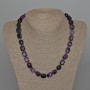 Necklace Agate Purple Natural Stone Bar, diameter 9x12mm+/-, length 49cm+