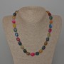 Necklace Agate Multicolour Natural Stone Bar, diameter 9x12mm+/-, length 49cm+