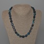 Necklace Agate Blue Natural Stone Bar, diameter 9x12mm+/-, length 45cm+/- with clasp