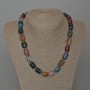 Necklace Agate Multicolour Natural Stone Bar, diameter 11x15mm+/-, length 49cm+