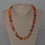 Necklace Agate Orange Natural Stone Bar, diameter 11x15mm+/-, length 49cm+