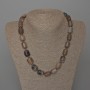 Necklace Agate Grey Natural Stone Bar, diameter 11x15mm+/-, length 49cm+