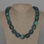 Necklace Agate Green Natural Stone Bar, diameter 16x19mm+/-, length 53cm+